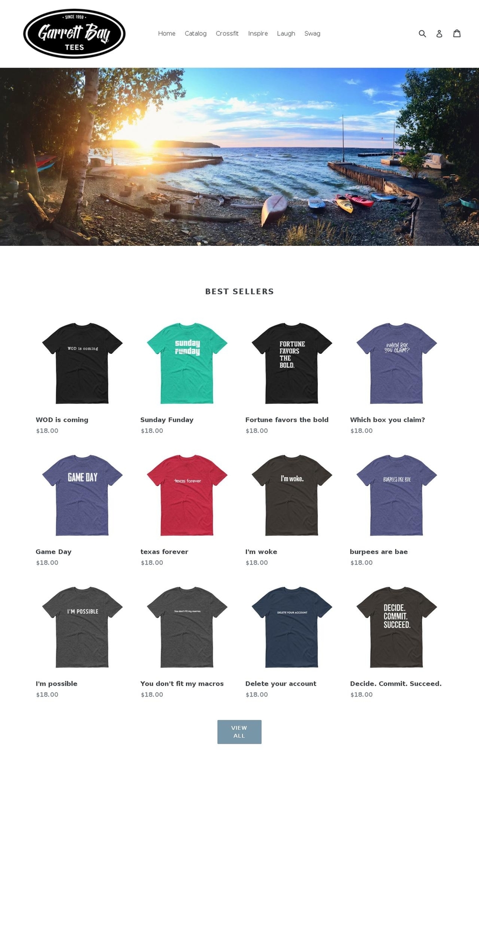 garrettbaytees.com — Shopify storefront screenshot