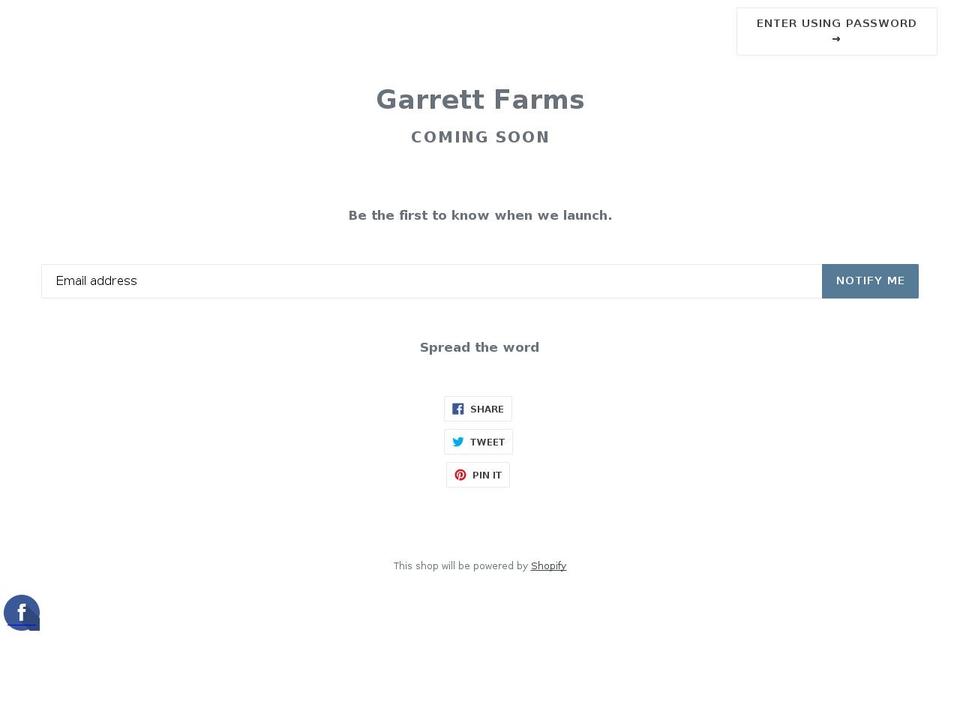 garrettfamilyfarm.com — Shopify storefront screenshot