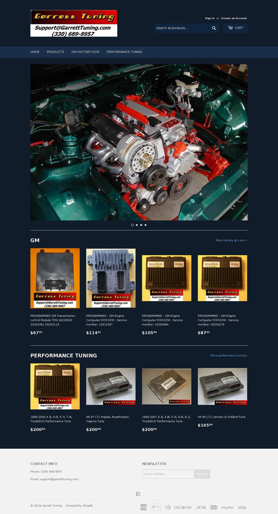 garretttuning.com shopify website screenshot