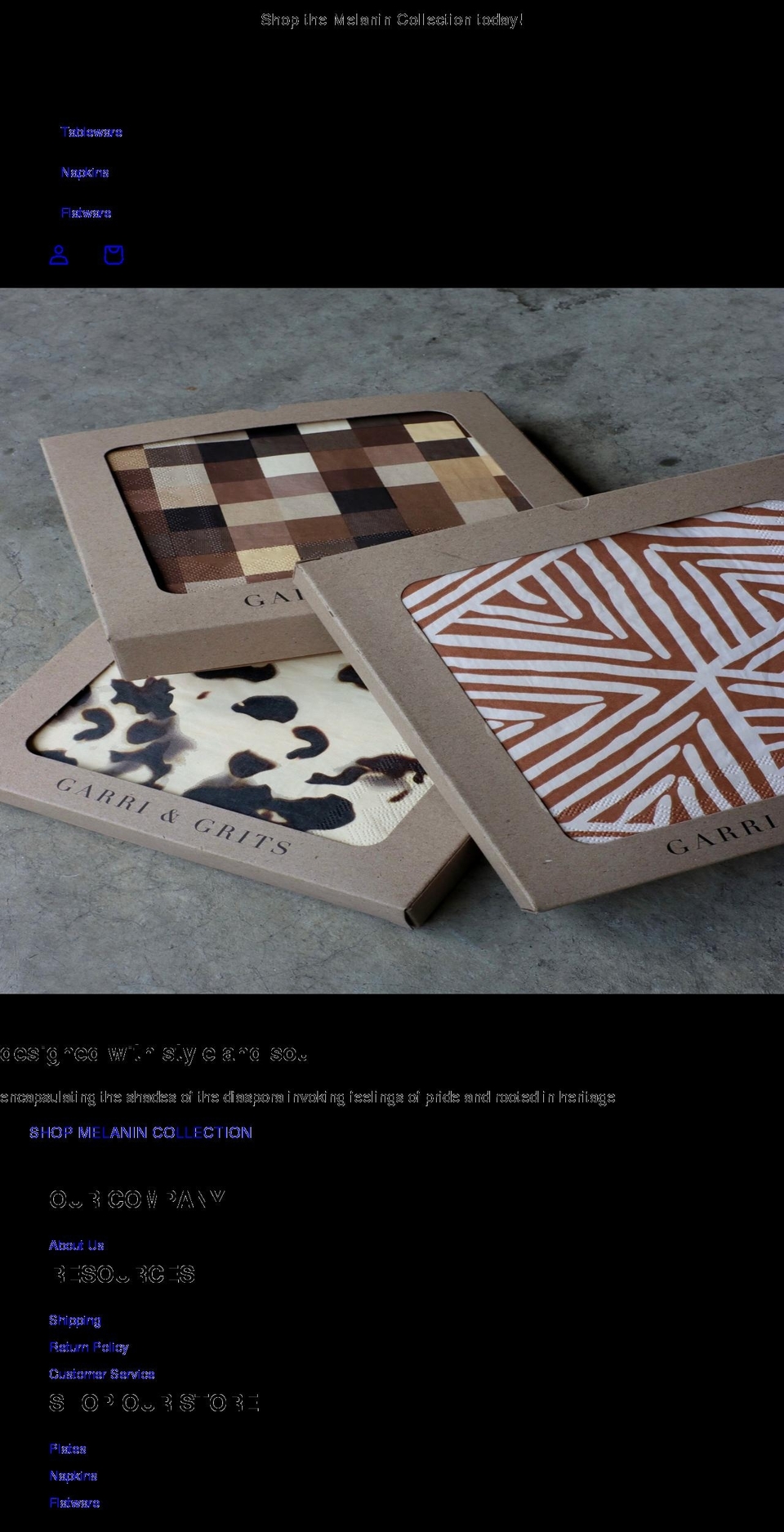 garriandgrits.com shopify website screenshot