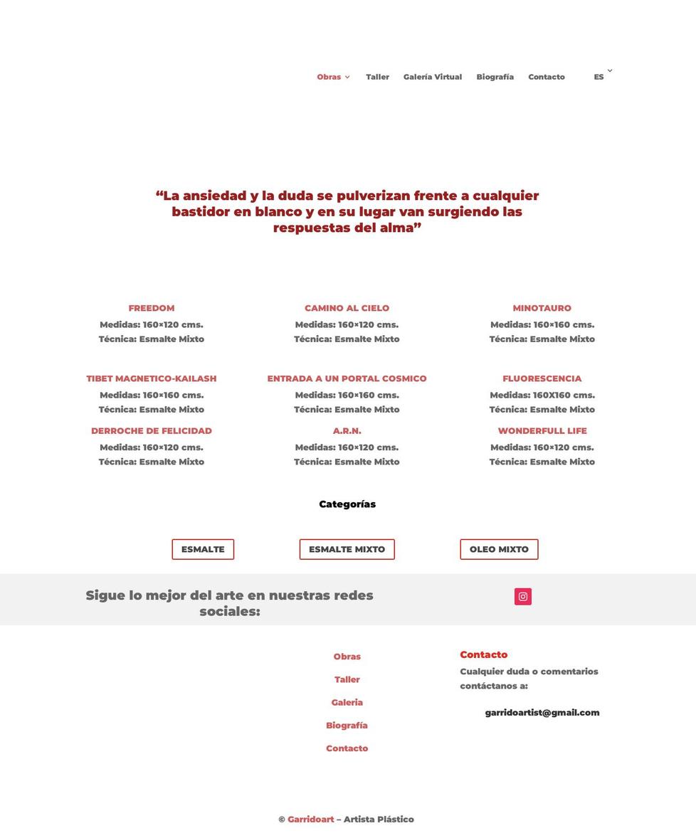 garridoart.com — Shopify storefront screenshot