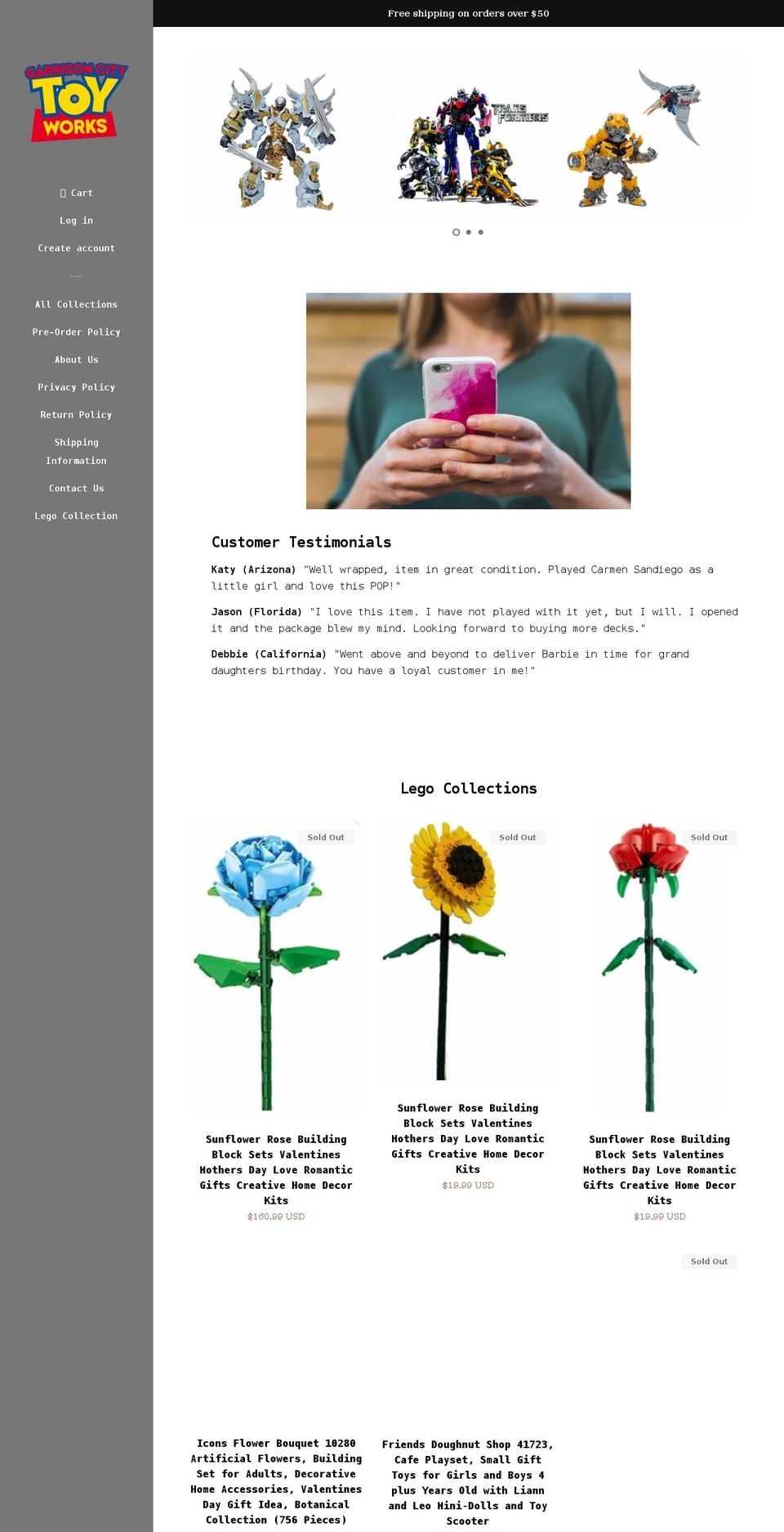 garrisoncitytoyworks.com shopify website screenshot