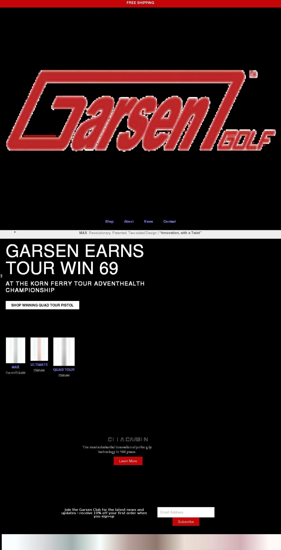 garsengolf.co.uk shopify website screenshot