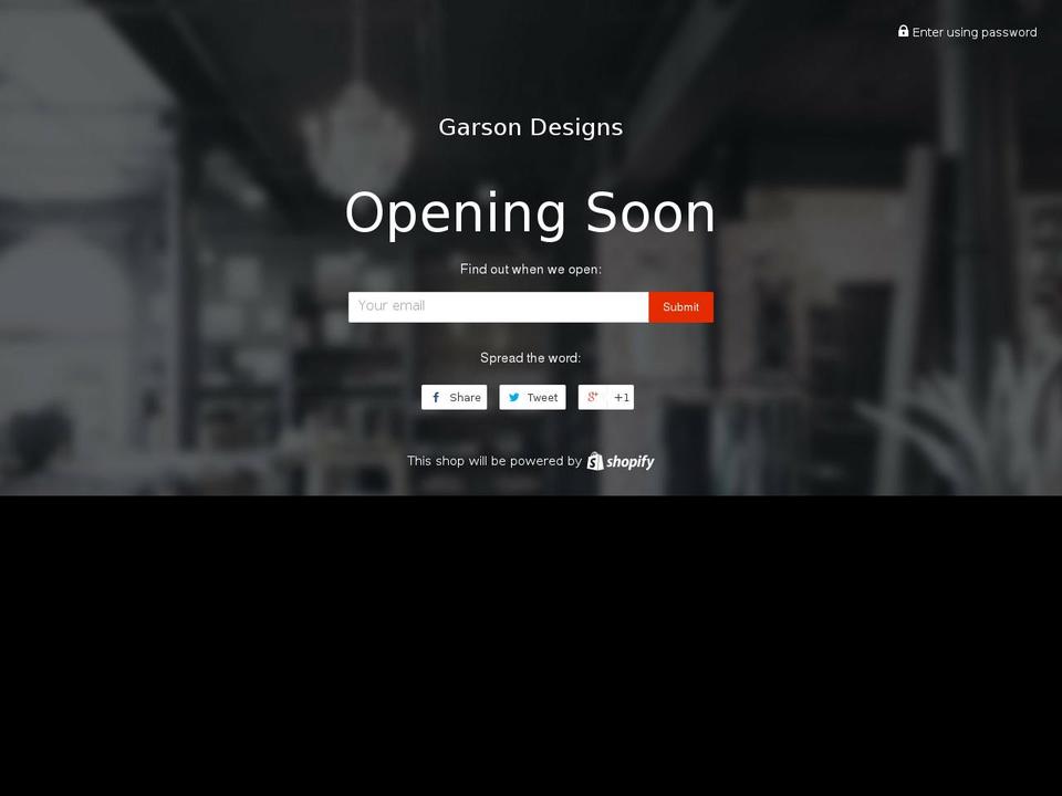garsondesigns.com shopify website screenshot