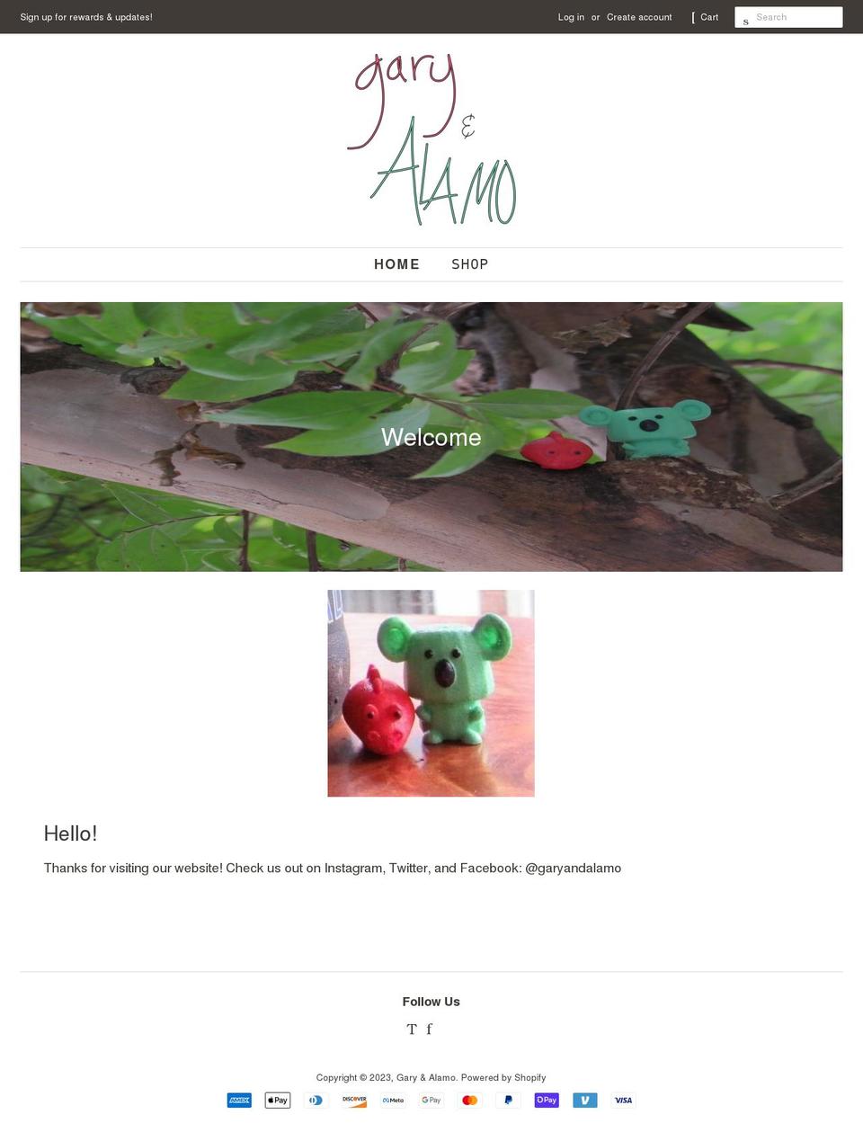 garyandalamo.com shopify website screenshot