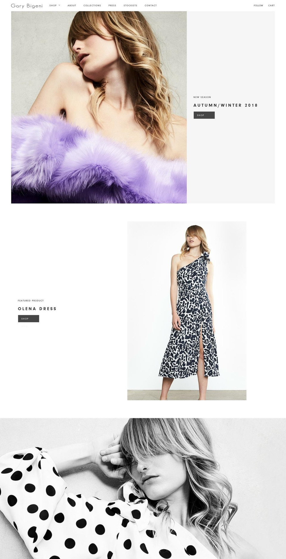 garybigeni.com shopify website screenshot