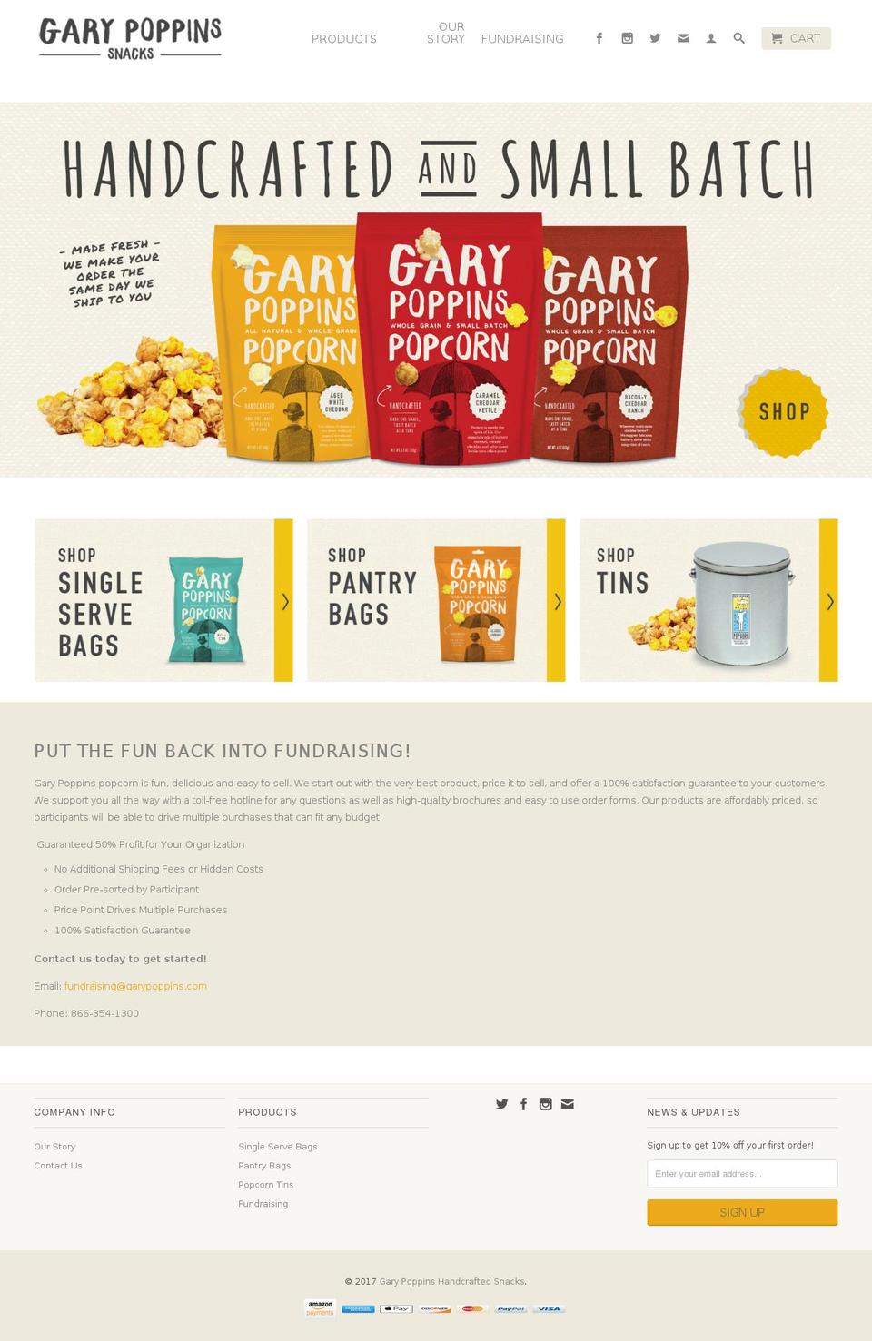 garypoppins.com shopify website screenshot