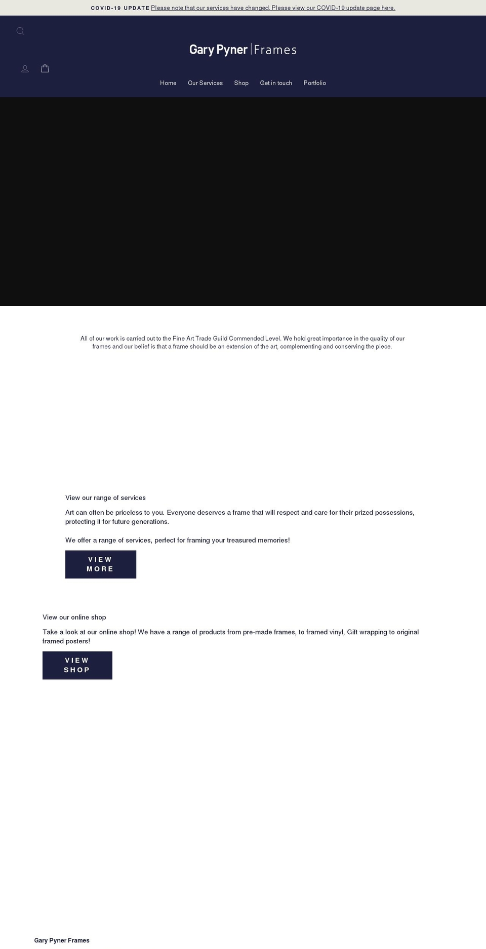 garypynerframes.co.uk shopify website screenshot