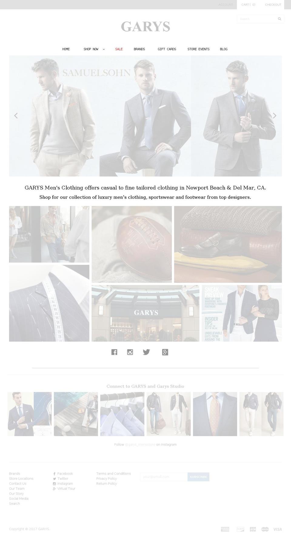 garysonline.com shopify website screenshot