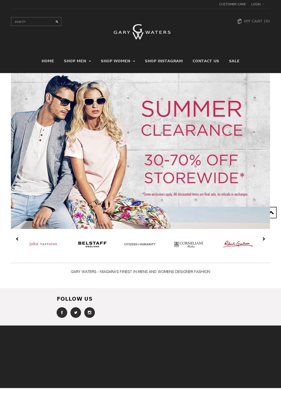 garywaters.com — Shopify storefront screenshot