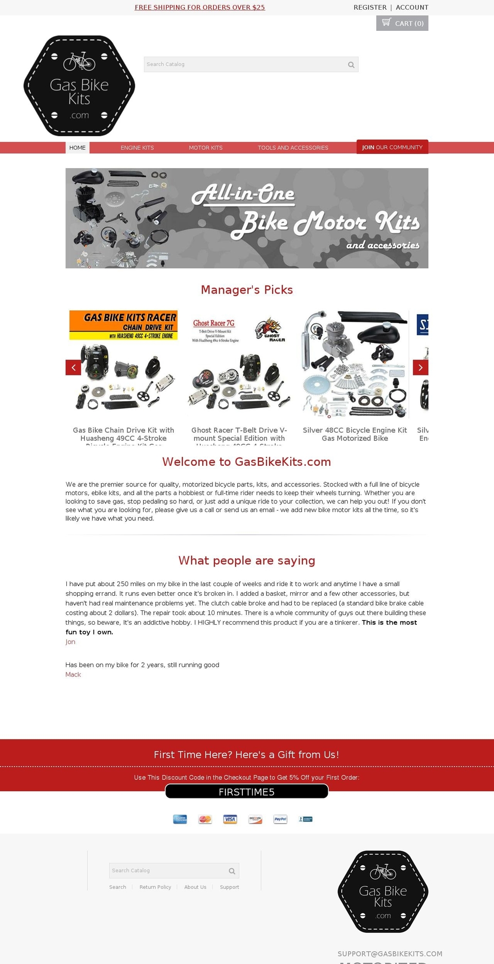 gasbikekits.com — Shopify storefront screenshot