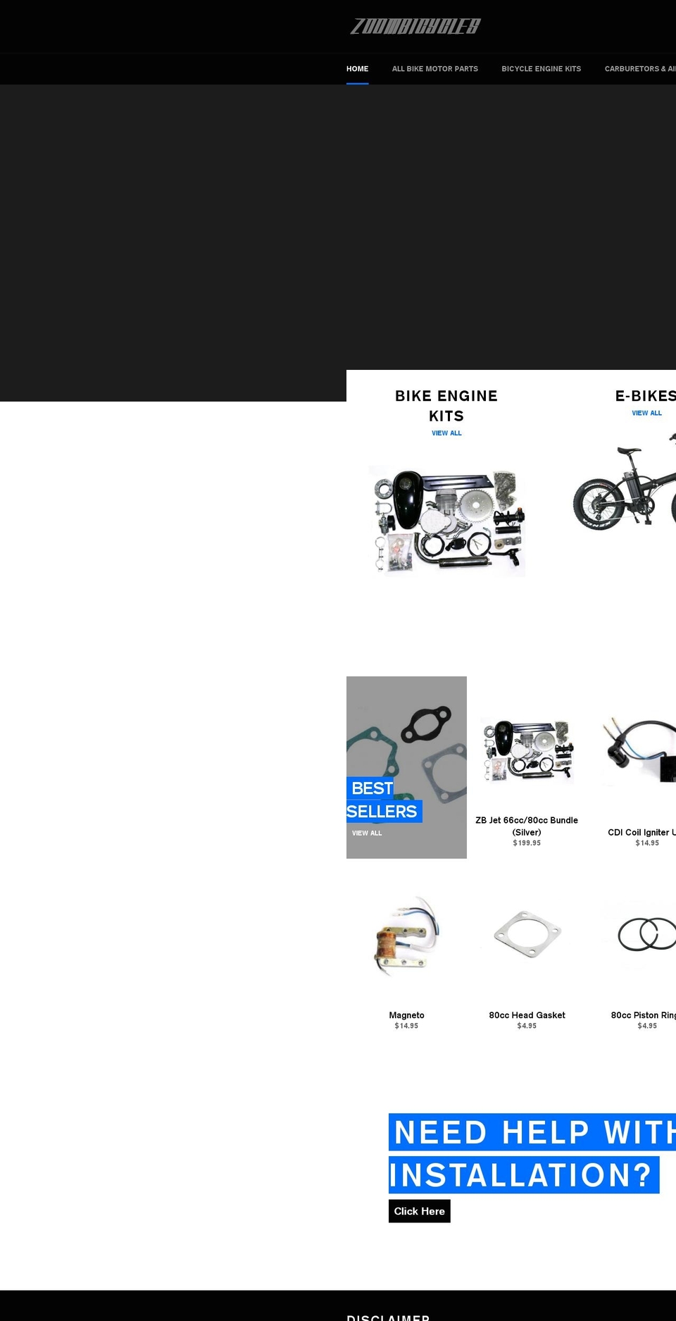 gasbikeshop.com — Shopify storefront screenshot