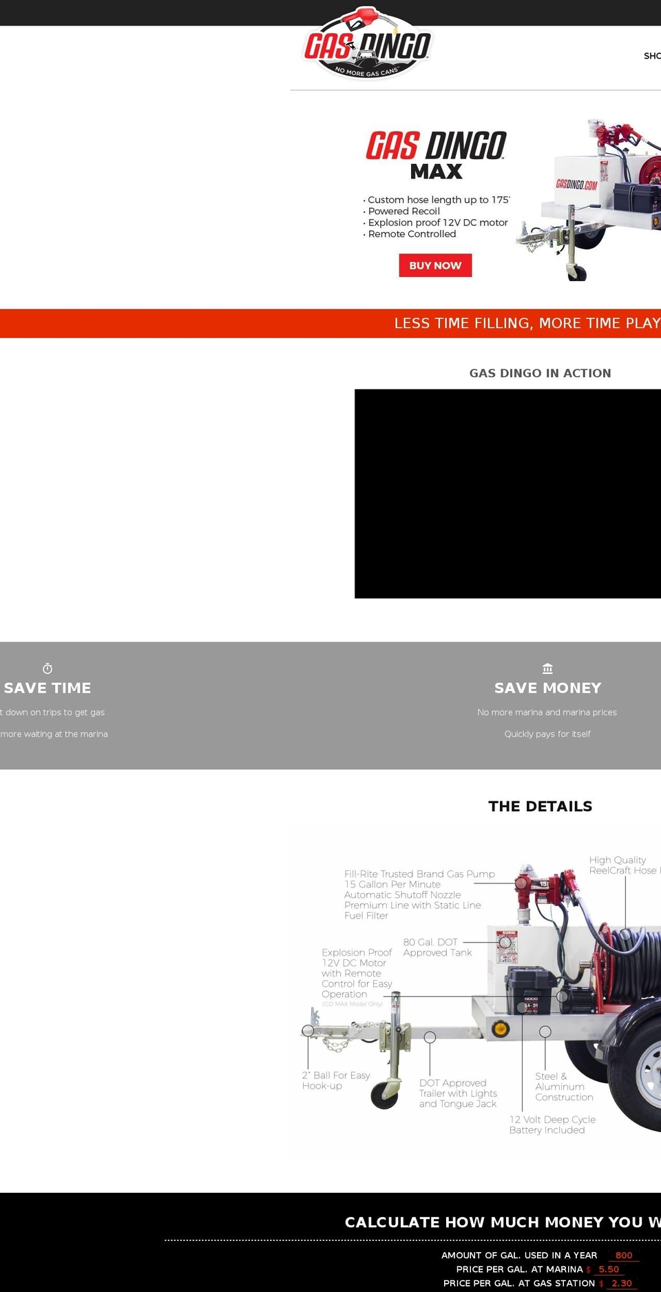 gasdingo.com shopify website screenshot