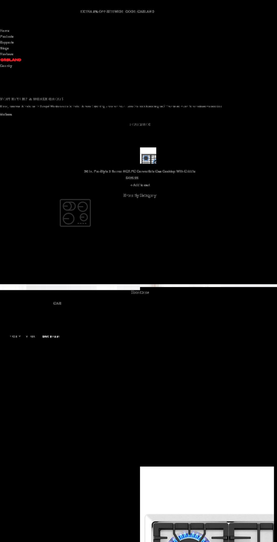 gaslandchef.com shopify website screenshot