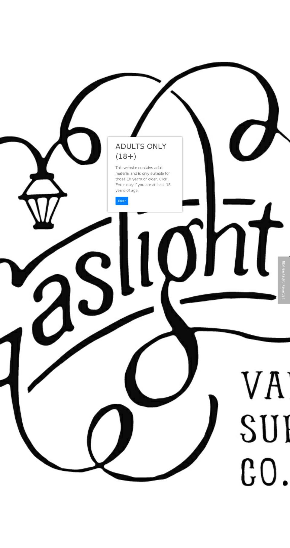 gaslightvapor.com shopify website screenshot
