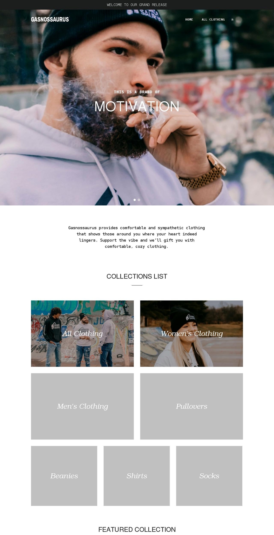 gasnossaurus.com shopify website screenshot