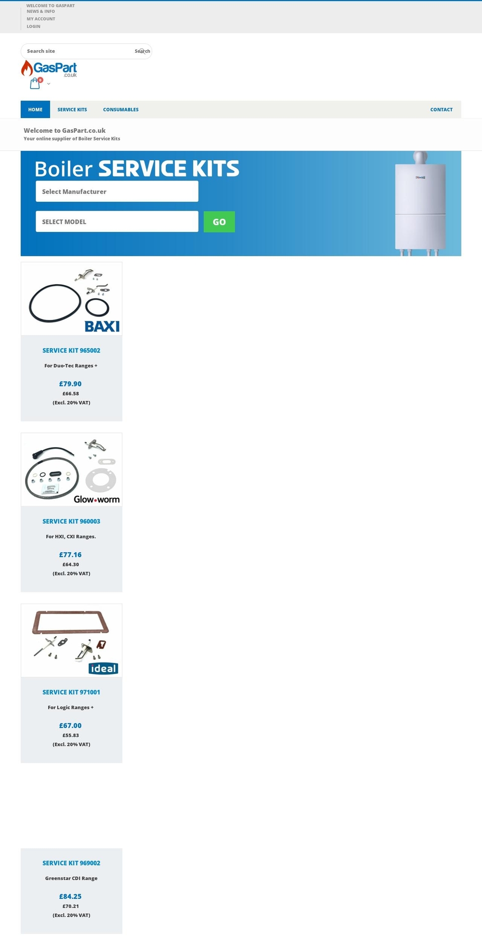 gaspart.co.uk shopify website screenshot