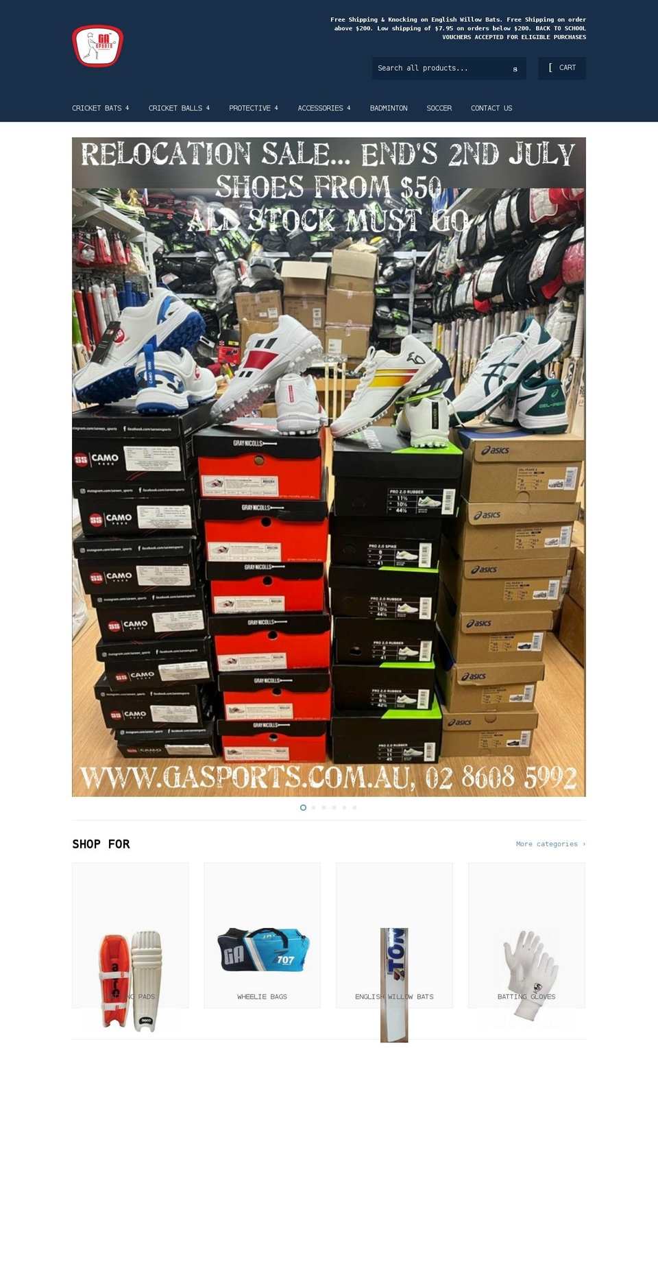gasports.com.au shopify website screenshot