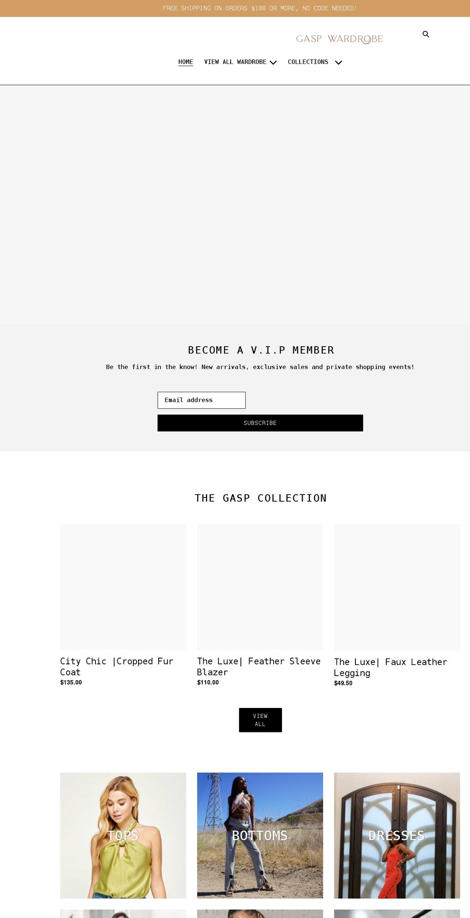 gaspwardrobe.com shopify website screenshot
