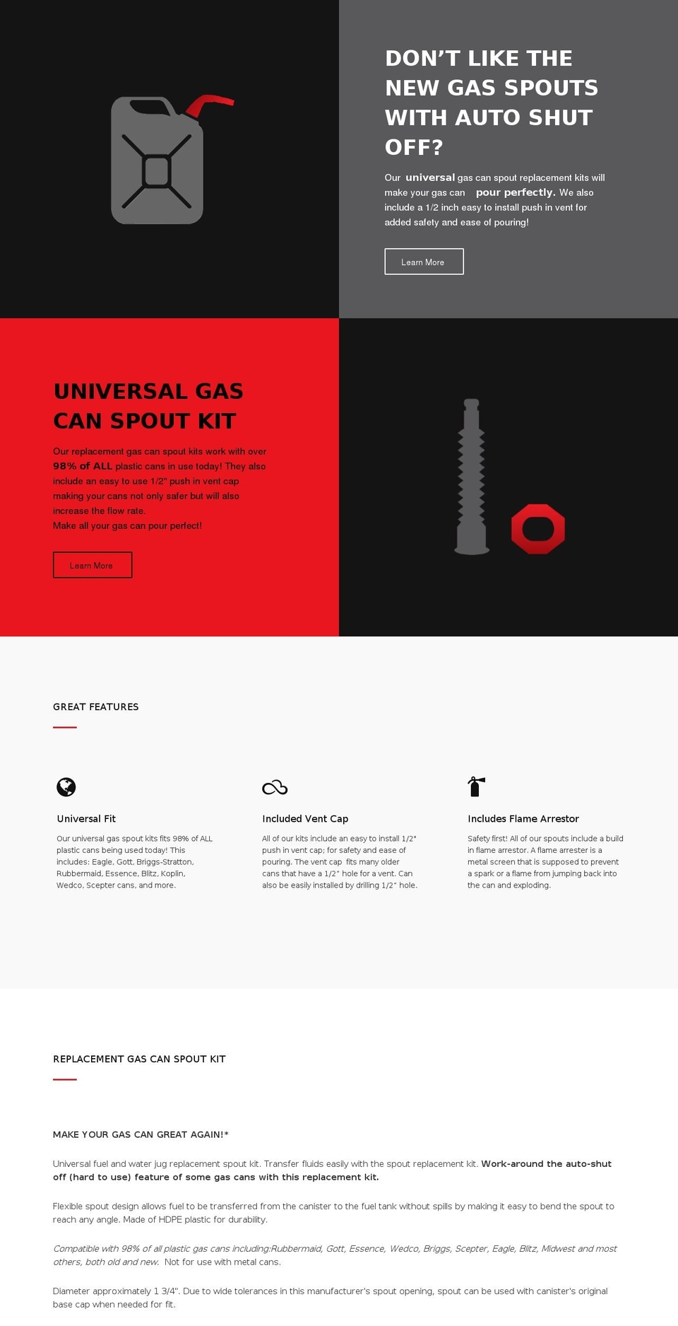 gasspouts.com — Shopify storefront screenshot