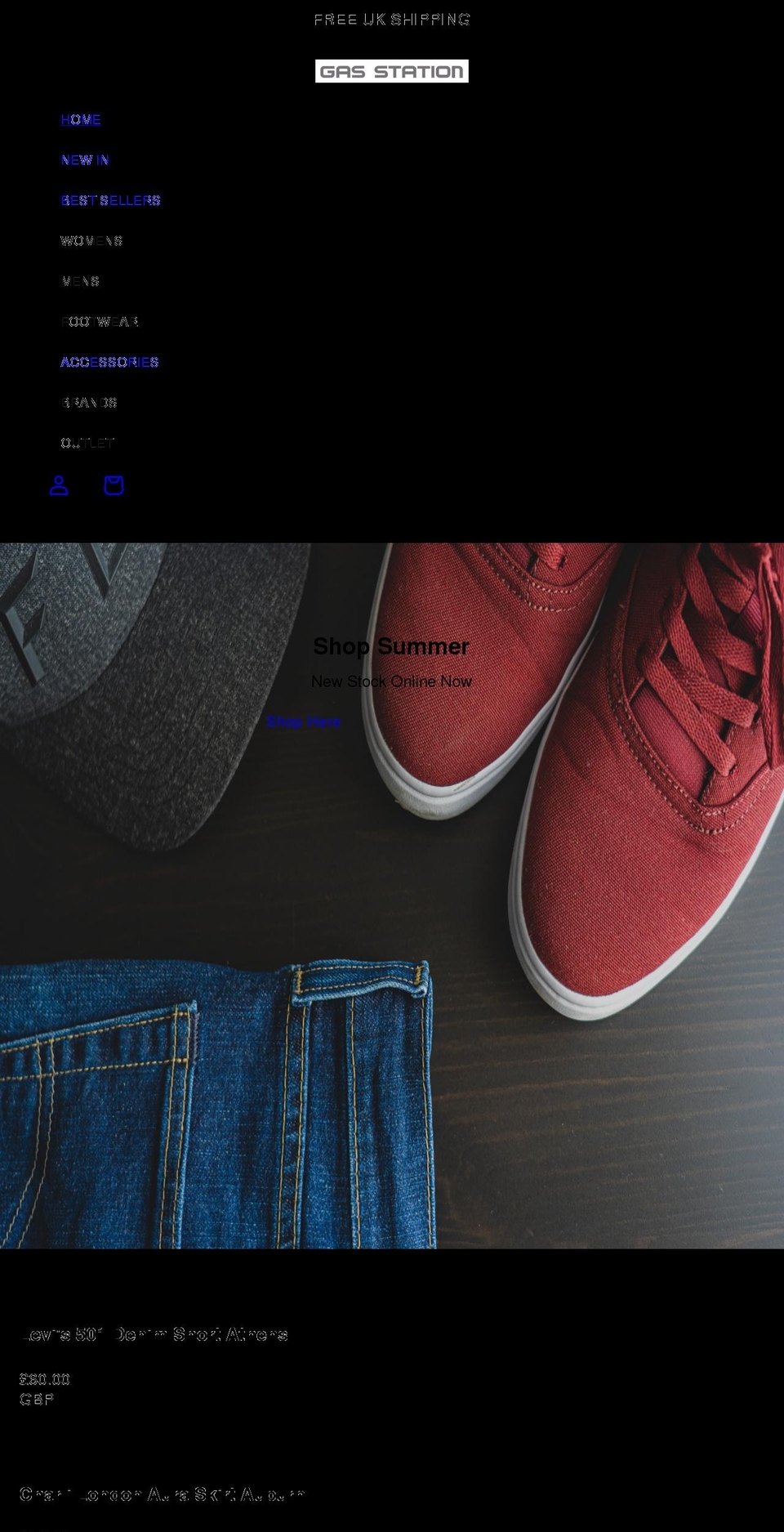 gasstationjeans.com shopify website screenshot
