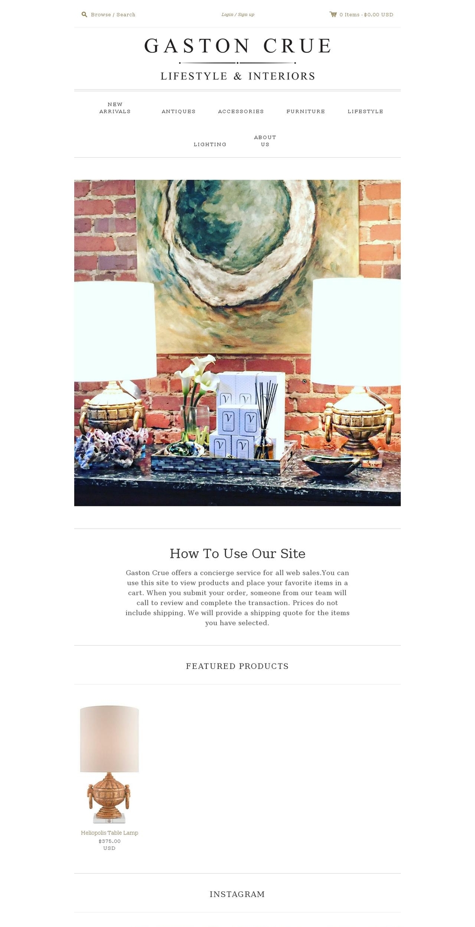 gastoncrue.com shopify website screenshot