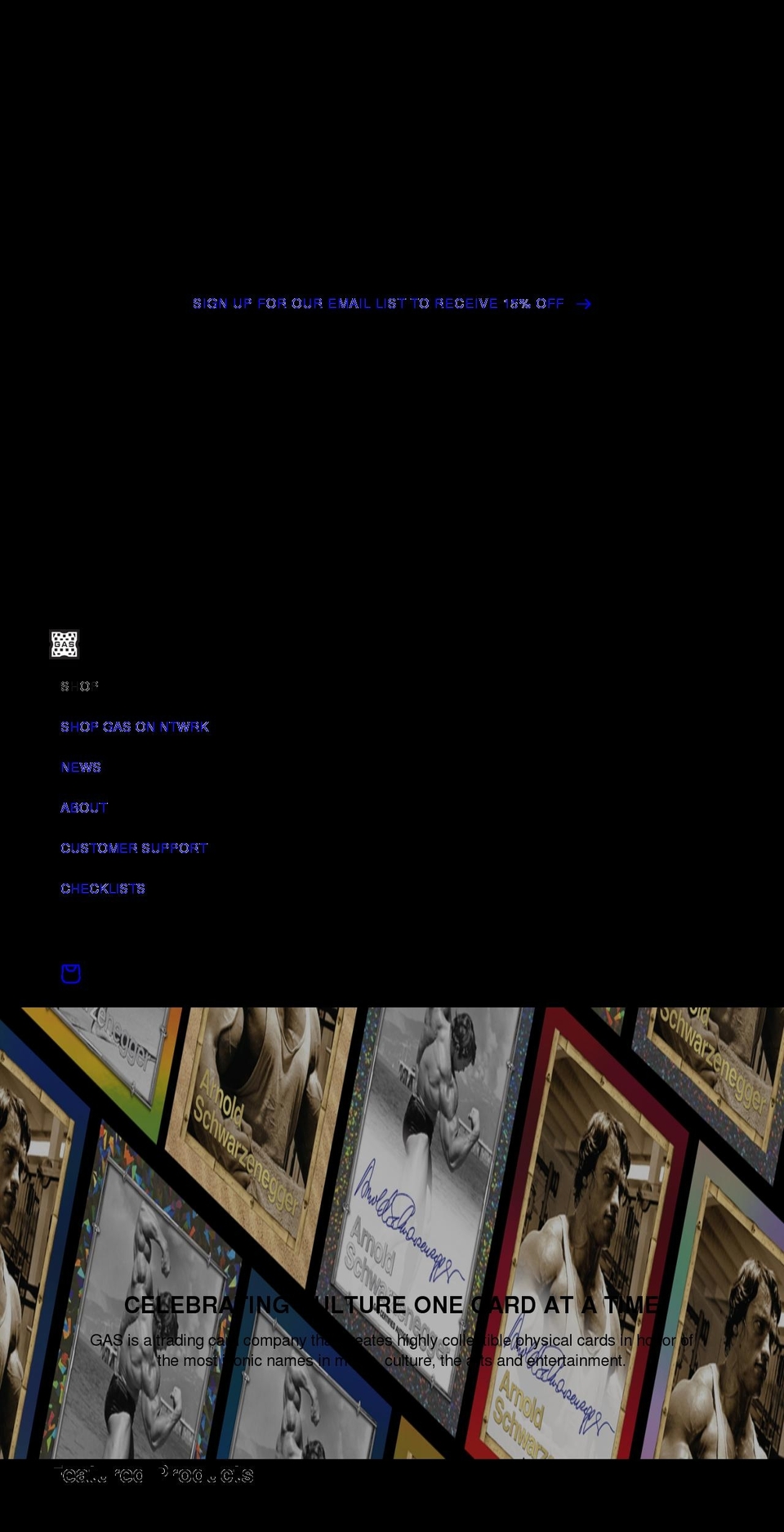 gastradingcards.com shopify website screenshot