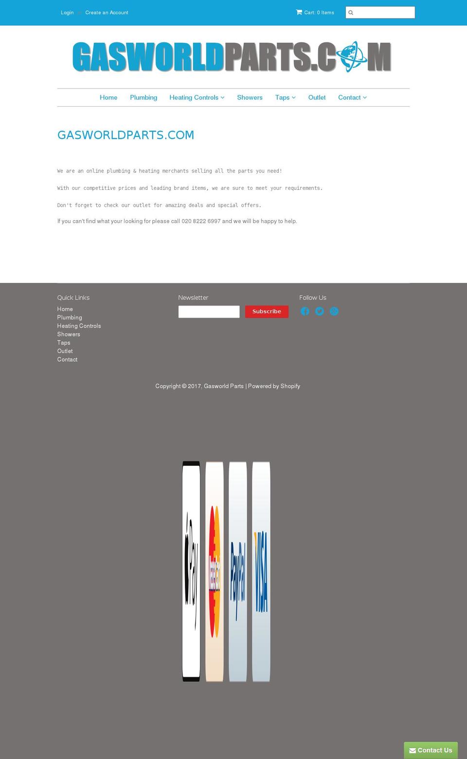 gasworldparts.com shopify website screenshot