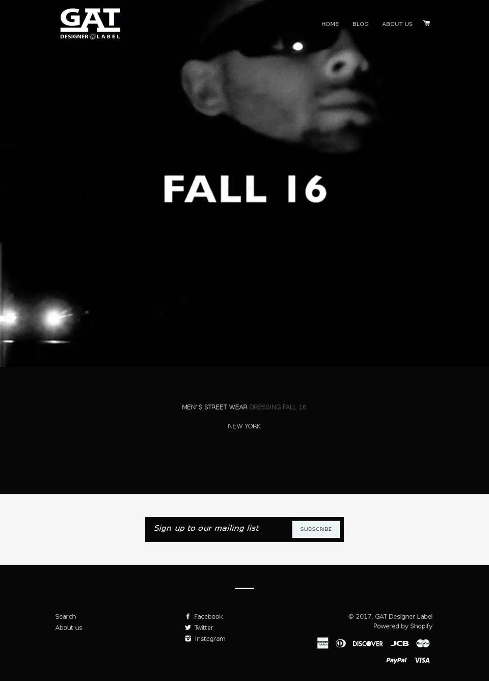 gatdesignerlabel.com shopify website screenshot