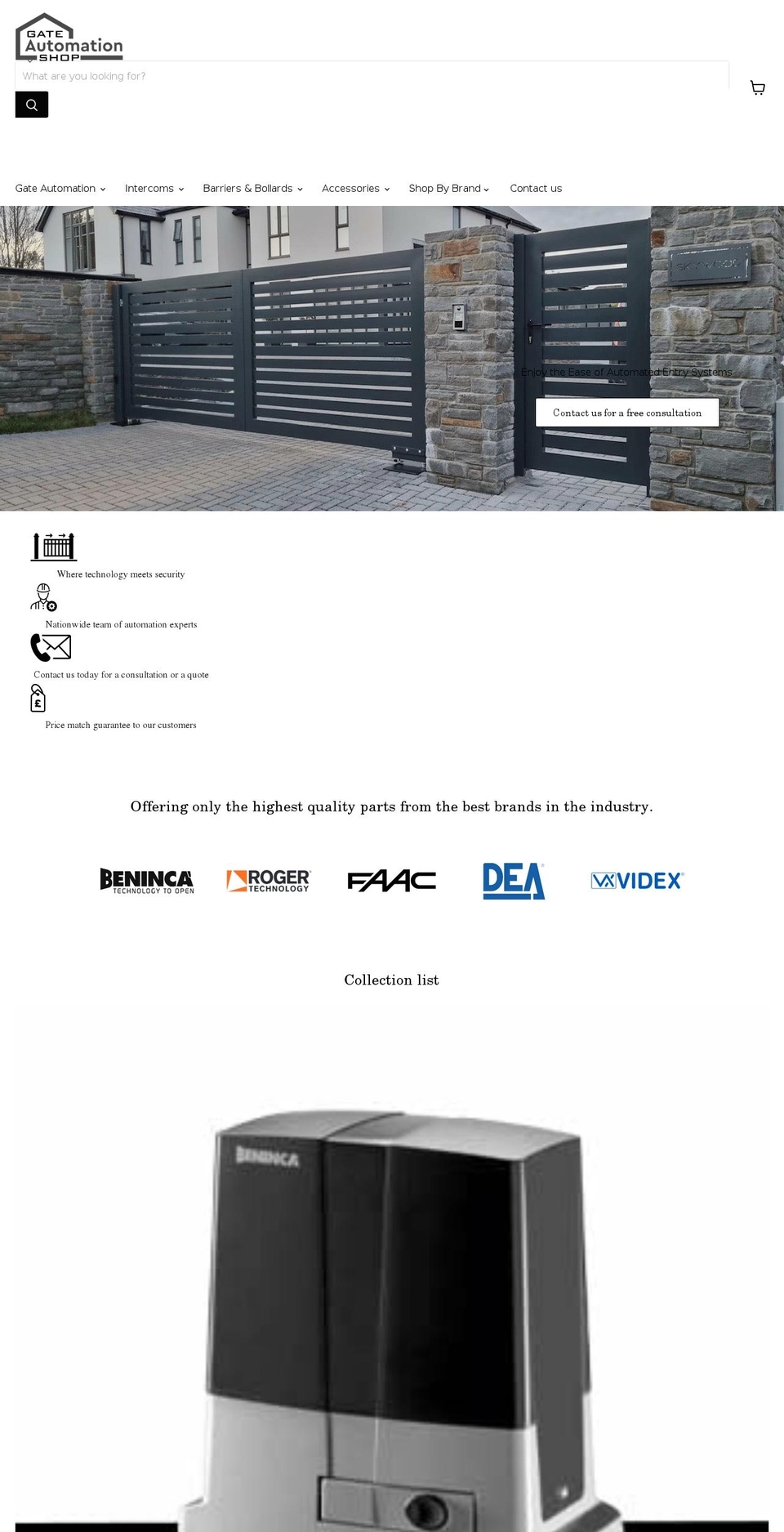 gateautomationshop.co.uk shopify website screenshot