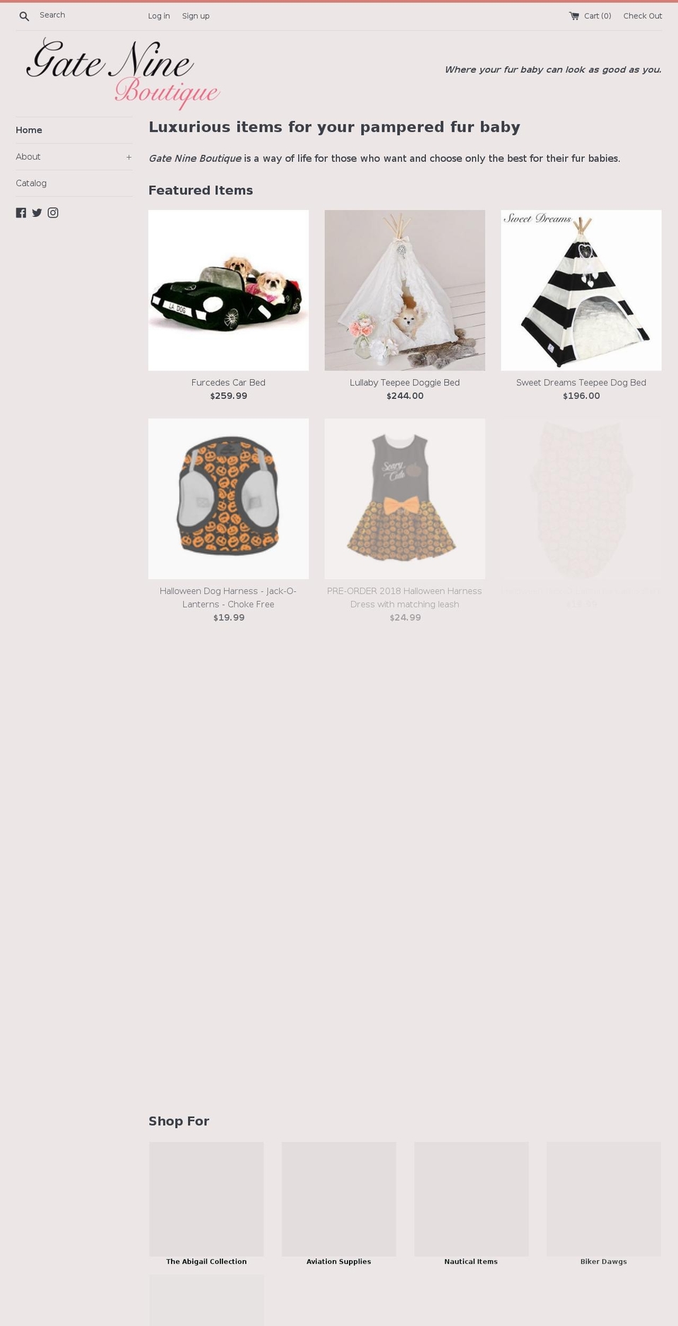 gatenineboutique.com shopify website screenshot