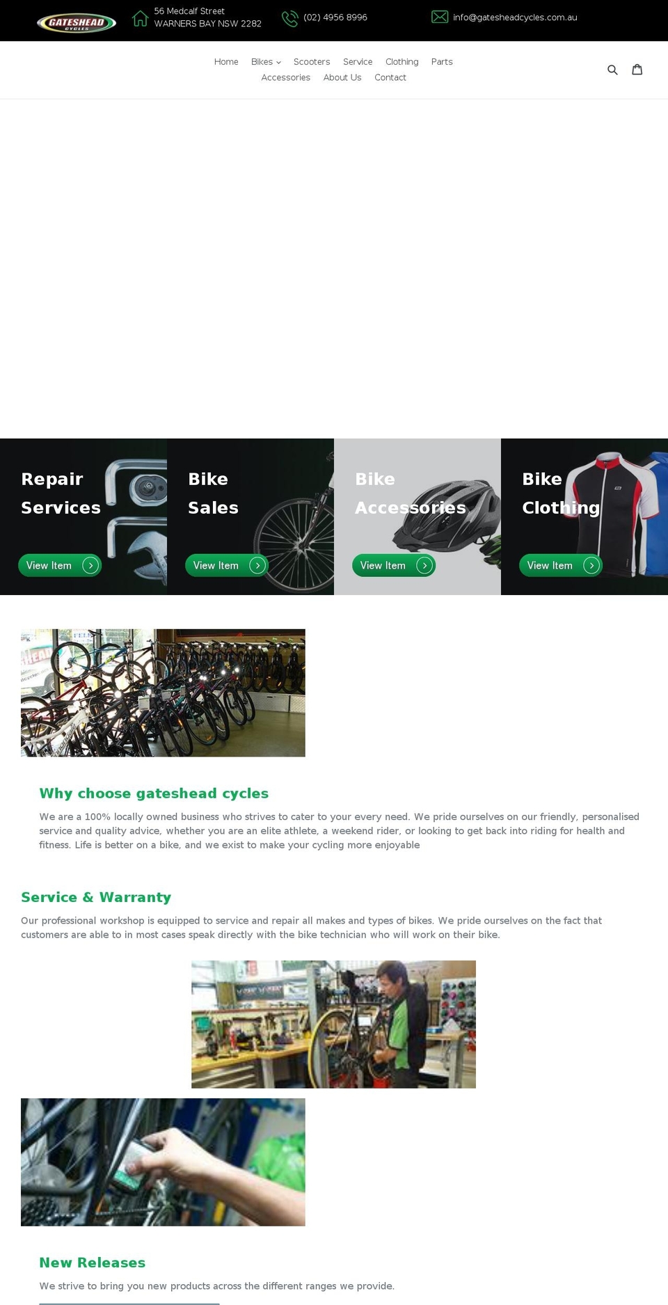 gatesheadcycles.com.au shopify website screenshot