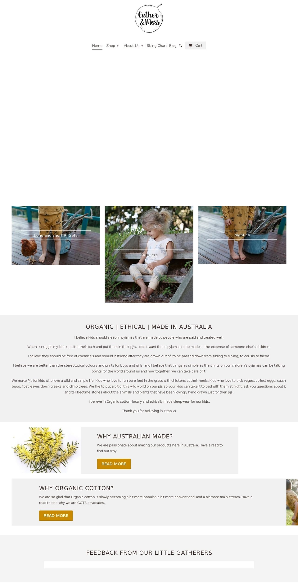 gatherandmoss.com — Shopify storefront screenshot