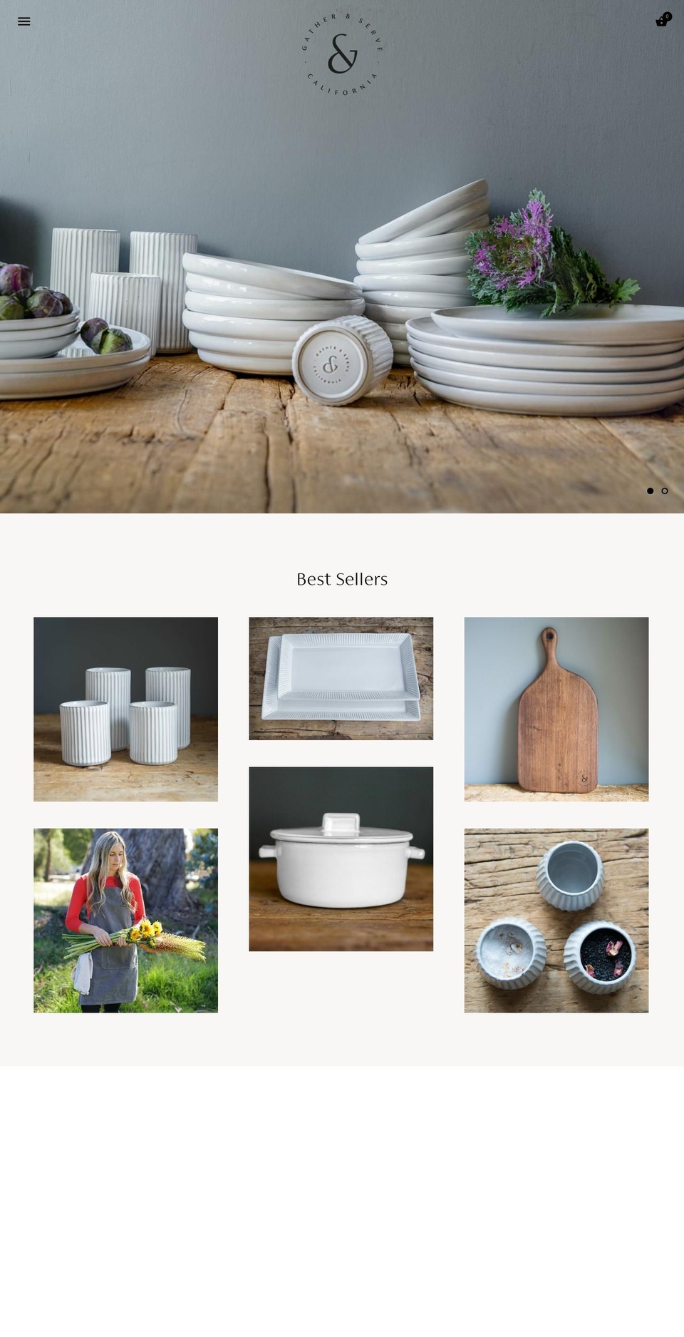 gatherandserve.com shopify website screenshot