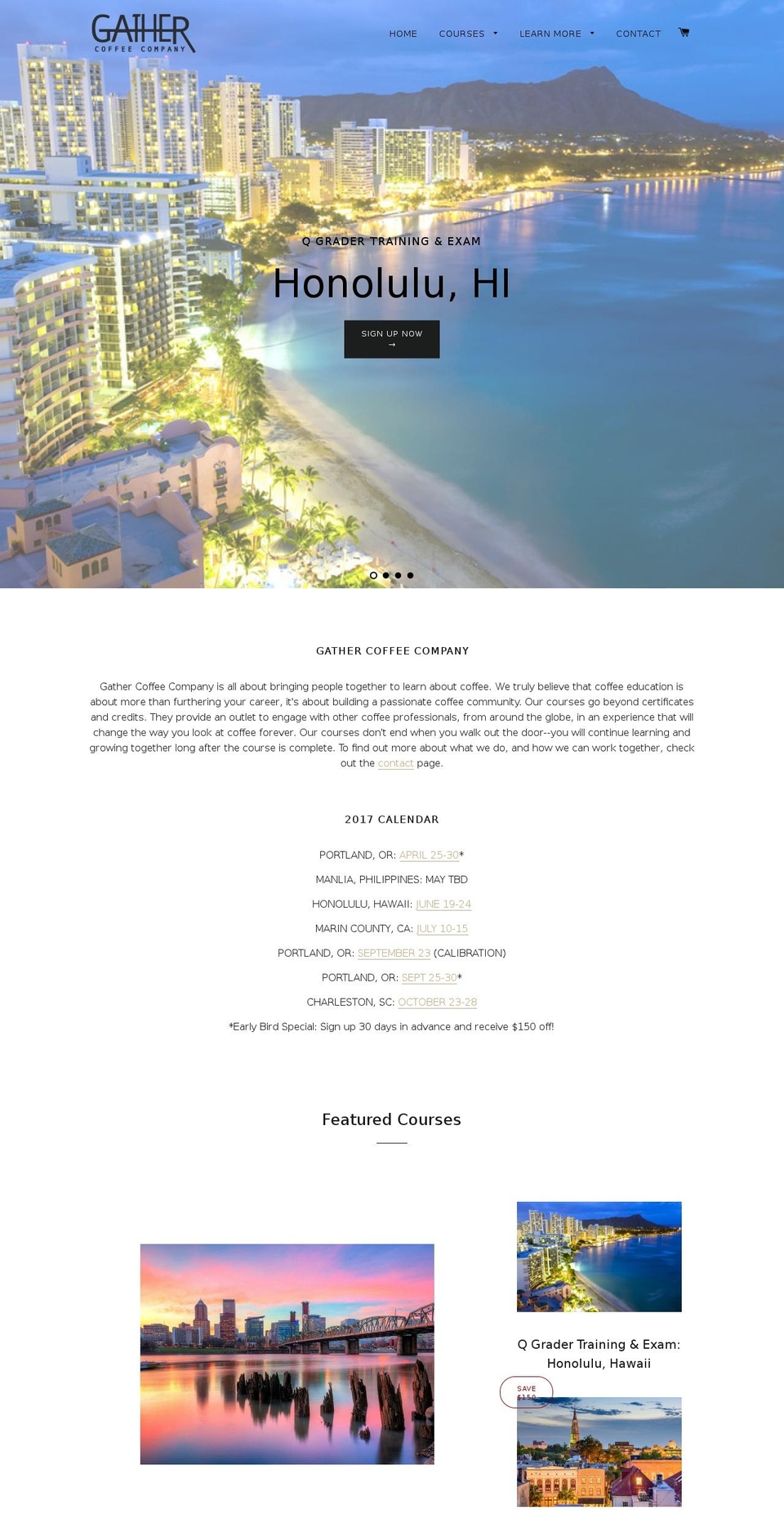 gathercoffeecompany.com shopify website screenshot