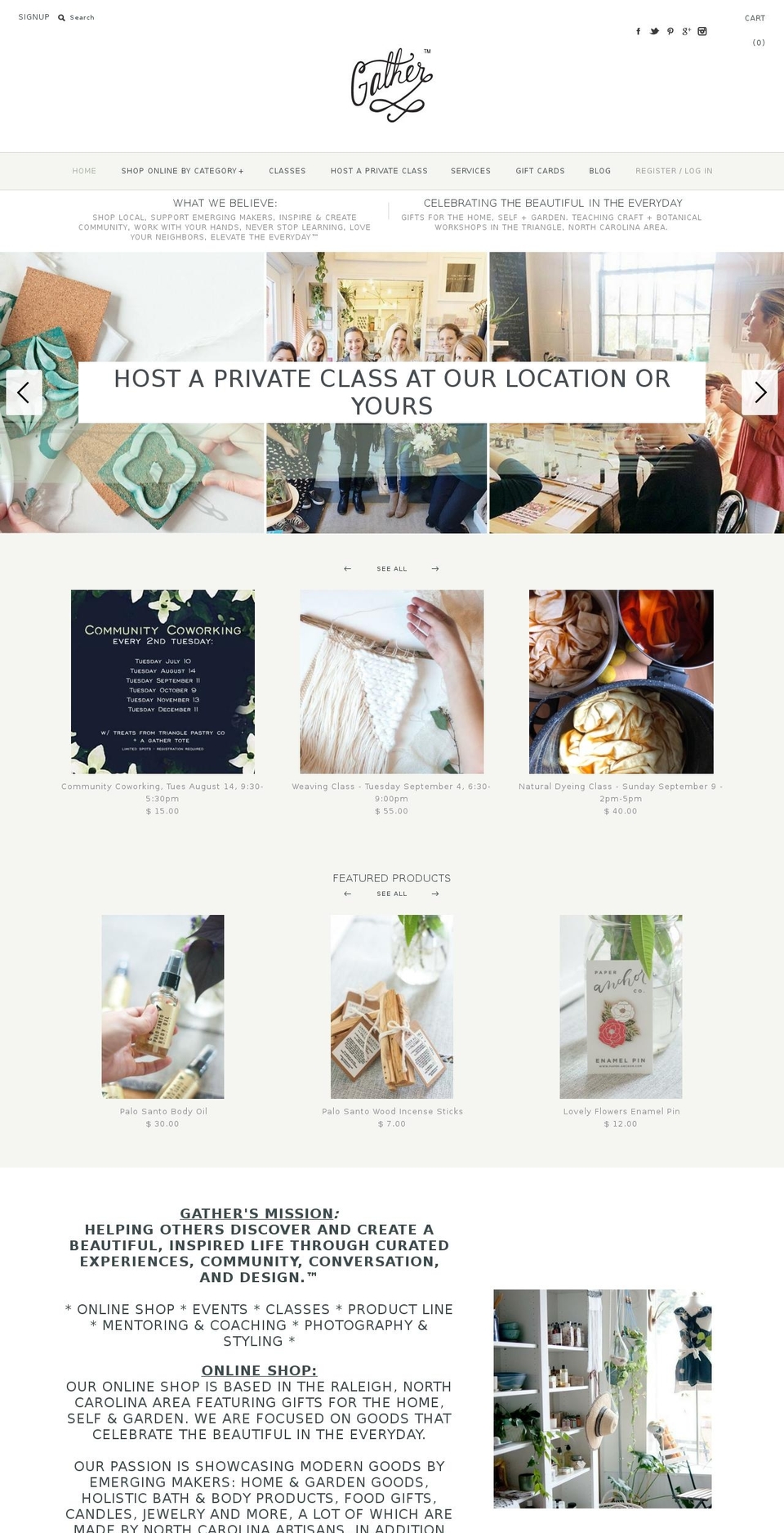 gathercreatives.com — Shopify storefront screenshot