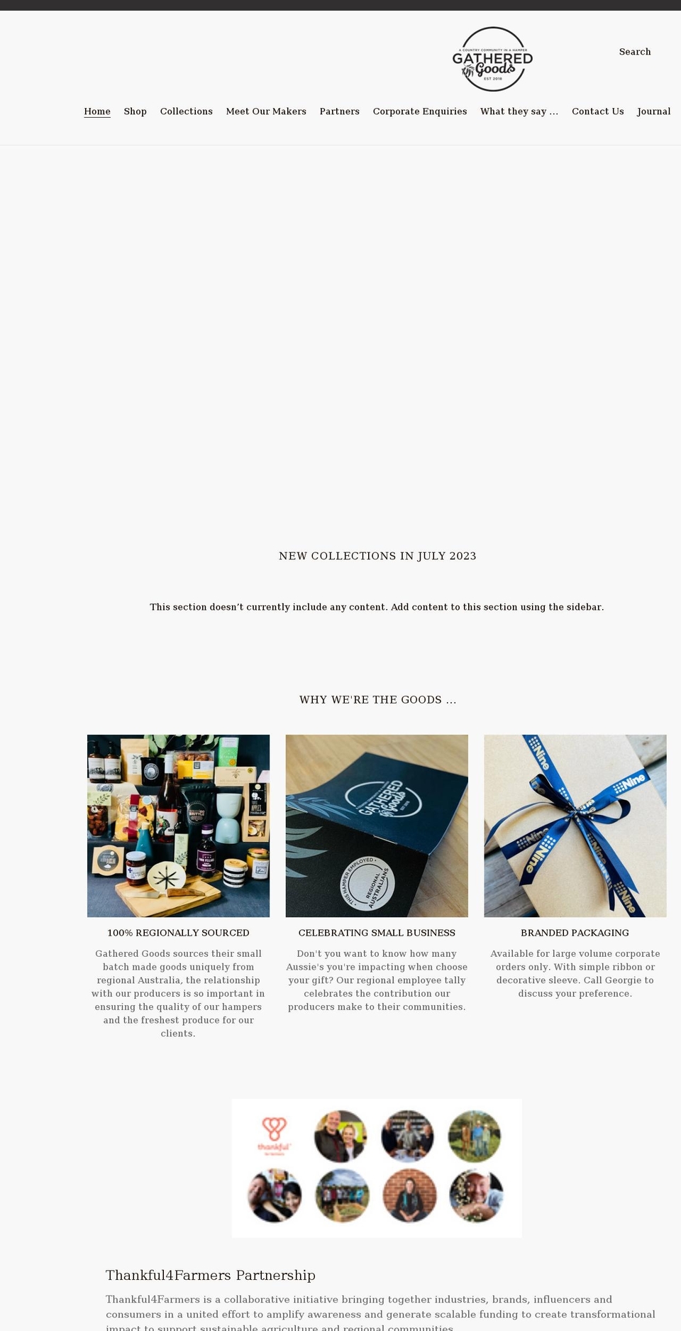 gatheredgoods.com.au shopify website screenshot