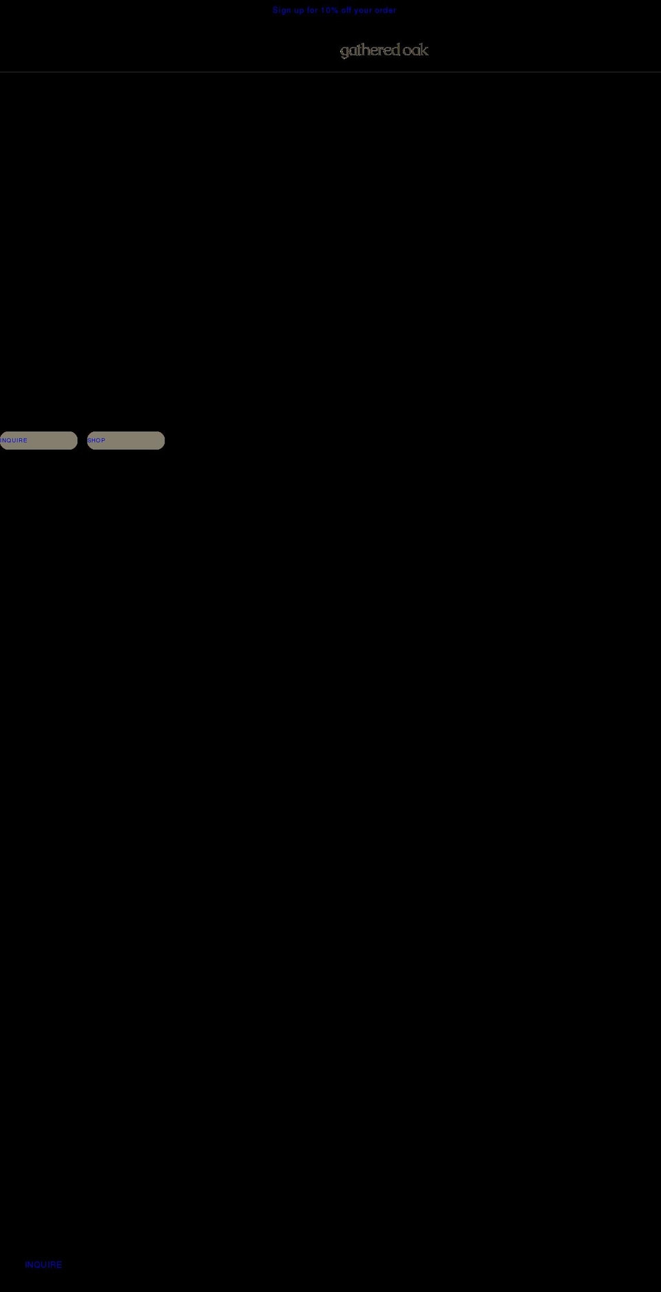 gatheredoak.com shopify website screenshot