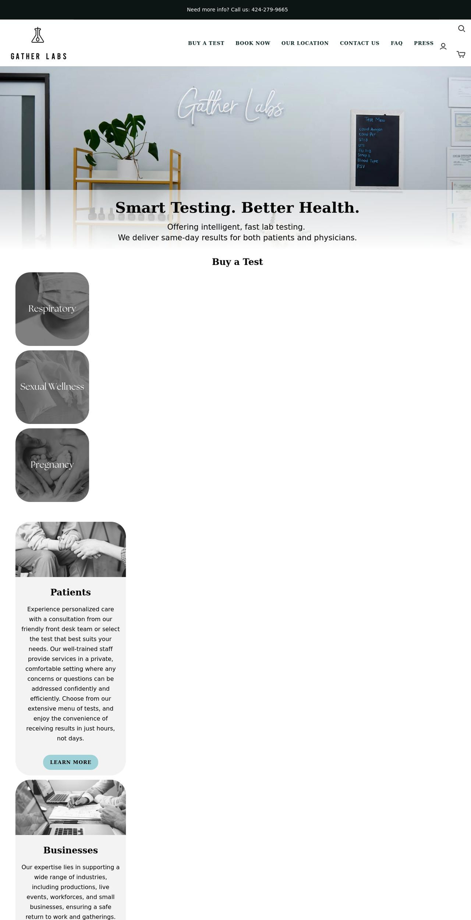 gatherlabs.com shopify website screenshot