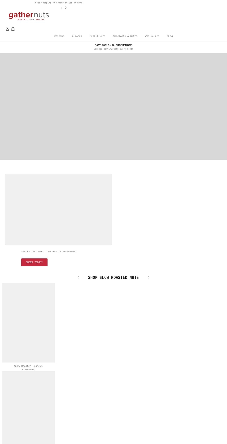 gathernuts.com shopify website screenshot
