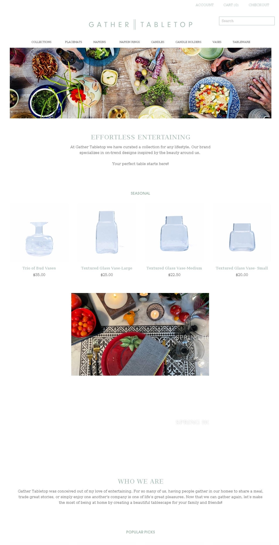 gathertabletop.com shopify website screenshot