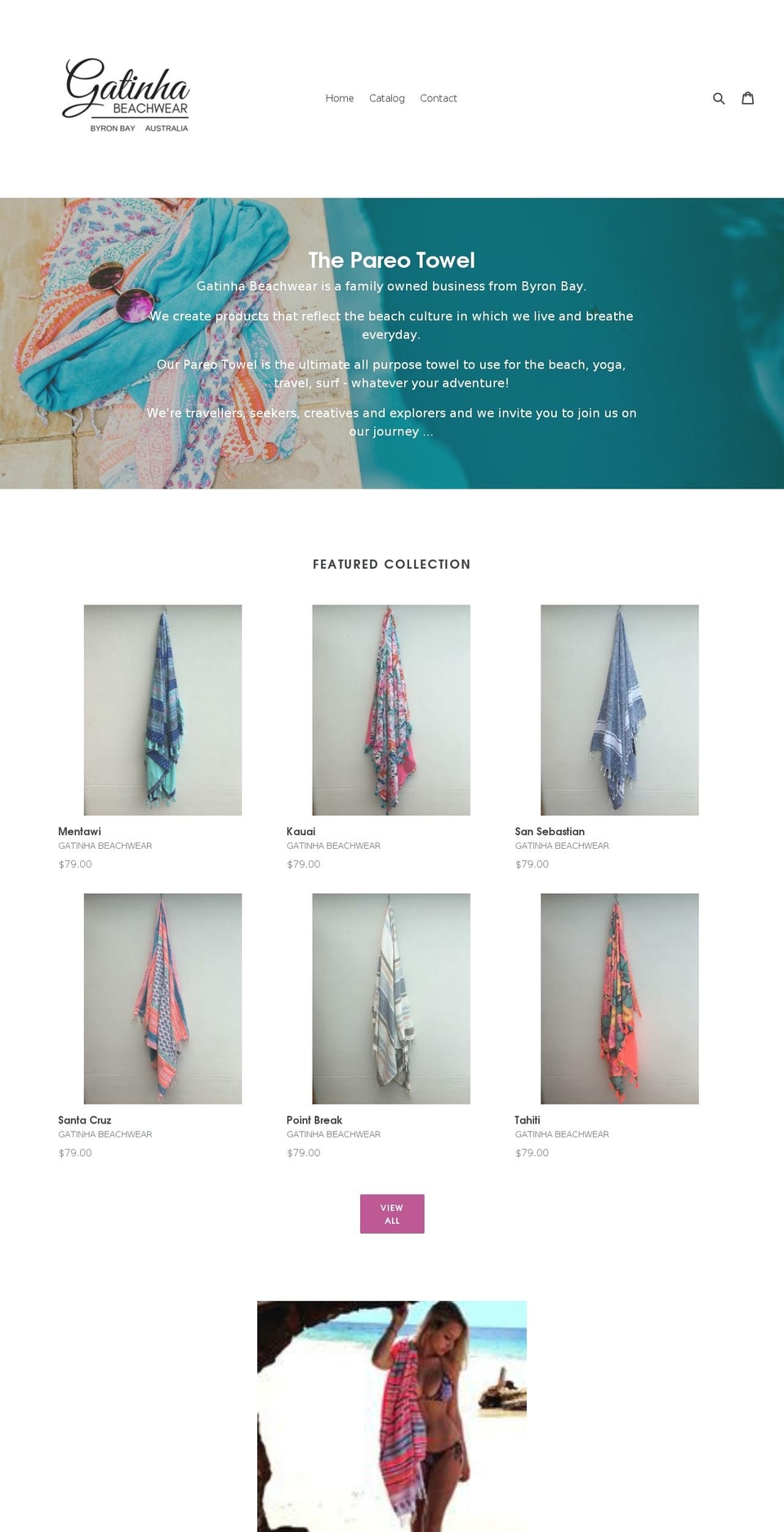 gatinhabeachwear.com shopify website screenshot