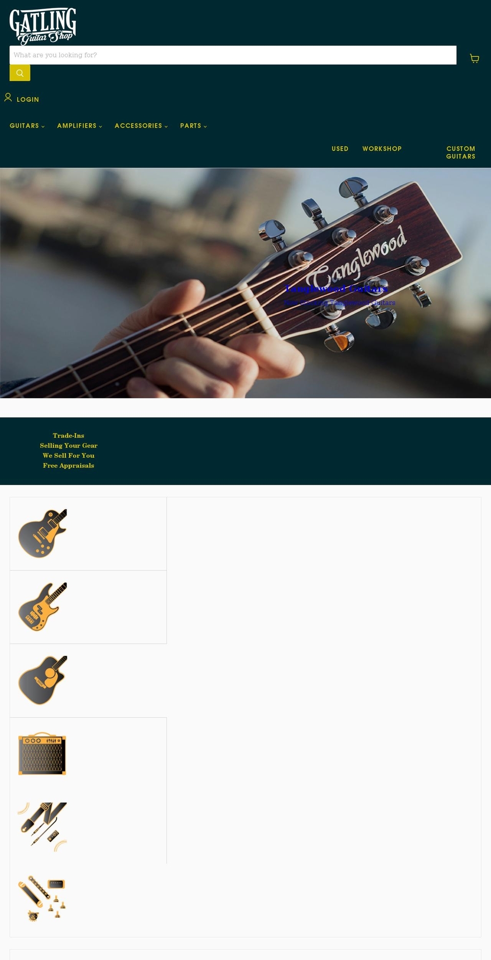 gatlingguitars.co.uk shopify website screenshot