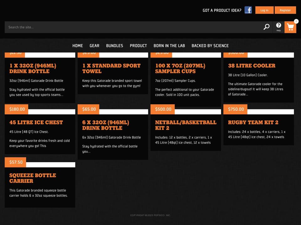 gatoradeshop.co.nz shopify website screenshot