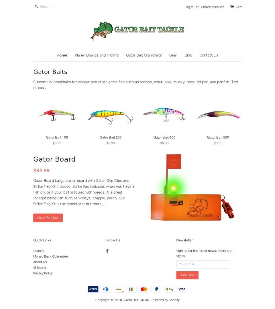 gatorbaittackle.com — Shopify storefront screenshot