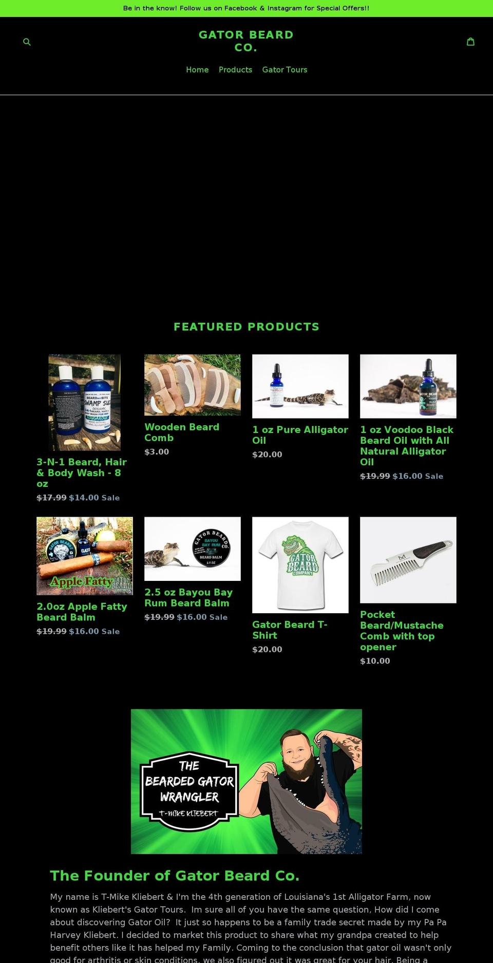 gatorbeardco.com — Shopify storefront screenshot