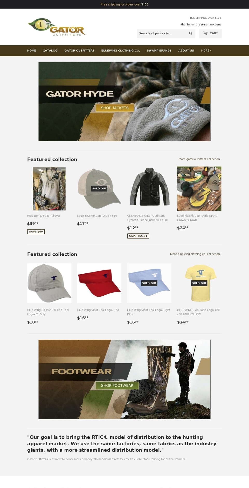 gatoroutfitters.com shopify website screenshot