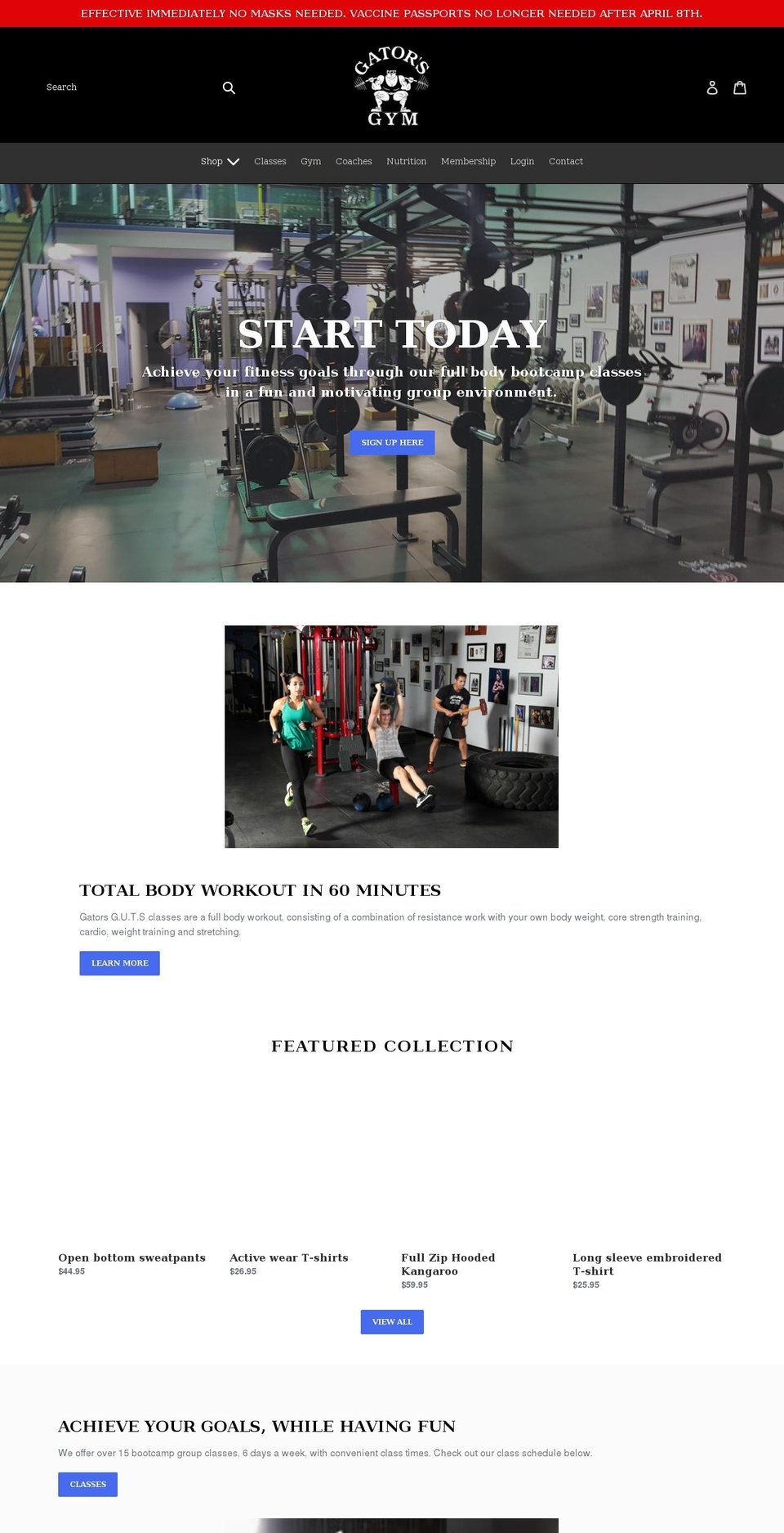 gatorsgym.com shopify website screenshot