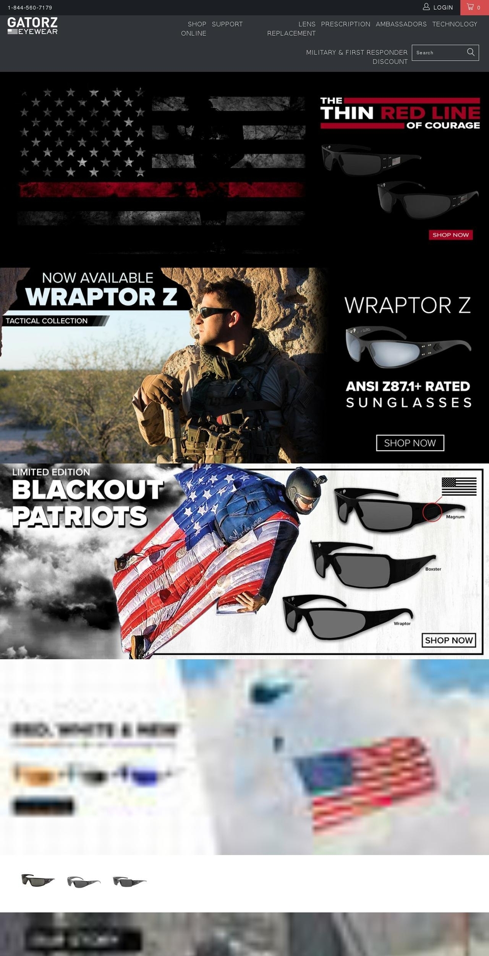 gatorzmetaleyewear.com — Shopify storefront screenshot