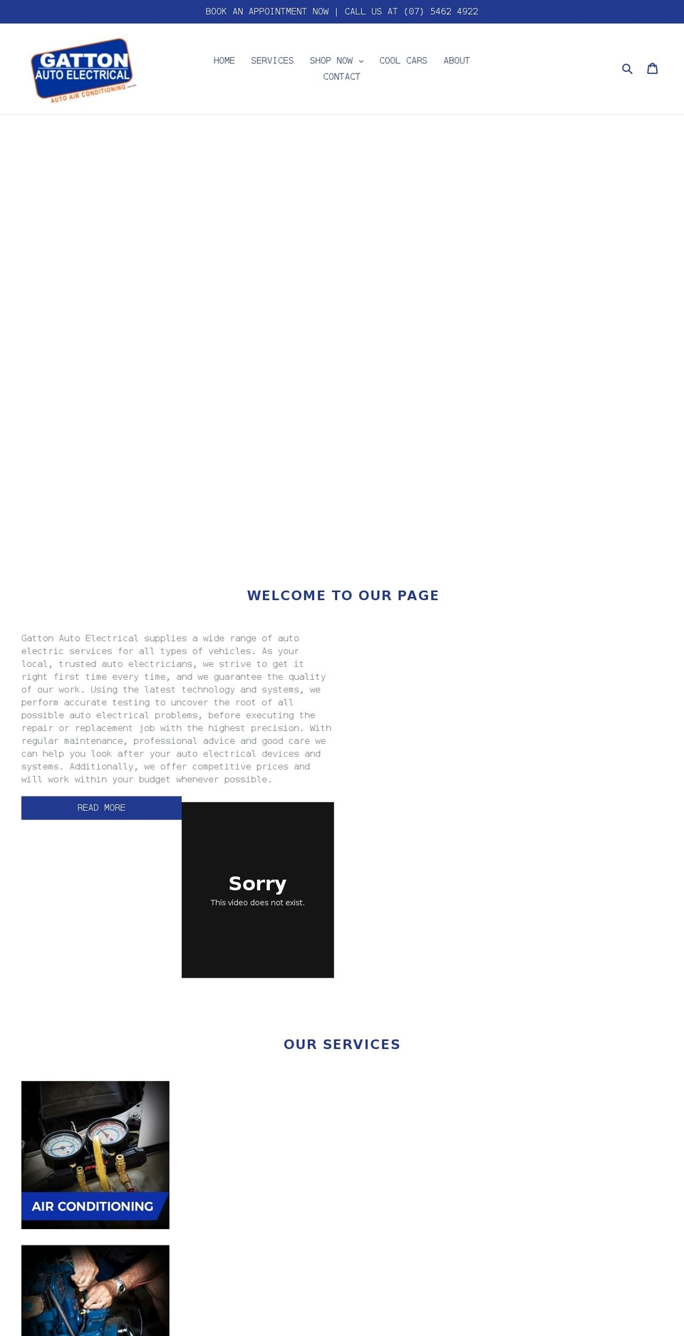 gattonautoelectrical.com — Shopify storefront screenshot